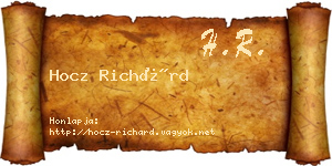Hocz Richárd névjegykártya