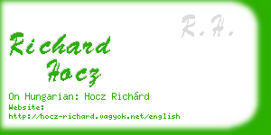 richard hocz business card